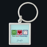 Peace Love Dermatology Keychain<br><div class="desc">A cute dermatology office holiday gift for a dermatologist in skincare to send out for Christmas. Peace Love Dermatology.</div>