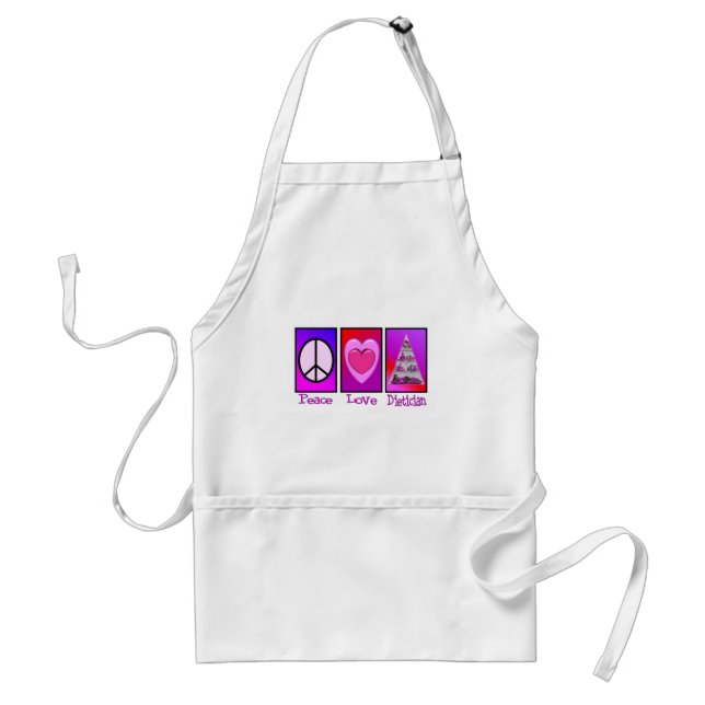 Peace Love Dietician Standard Apron (Front)