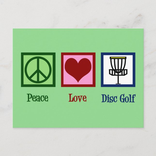 Peace Love Disc Golf Postcard (Front)