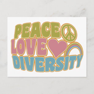 PEACE LOVE DIVERSITY custom postcard