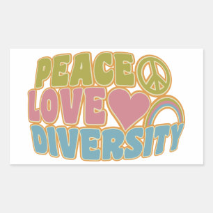 PEACE LOVE DIVERSITY stickers