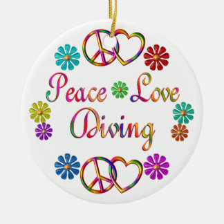 PEACE LOVE DIVING CERAMIC ORNAMENT