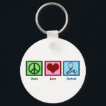Peace Love Doctors Keychain<br><div class="desc">A peace sign,  heart,  and a doctor's stethoscope.</div>