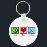 Peace Love Doctors Keychain<br><div class="desc">A peace sign,  heart,  and a doctor's stethoscope.</div>