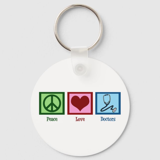 Peace Love Doctors Keychain (Front)