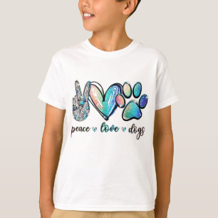 Peace Love Dogs Funny Paw Dog Lover Puppy T-Shirt