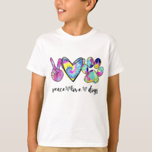 Peace Love Dogs Lover Puppy Paw Dog T-Shirt