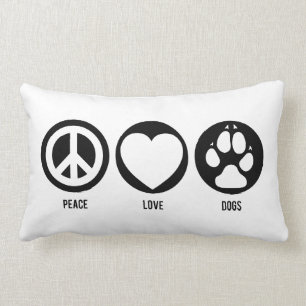 Peace Love Dogs Lumbar Pillow