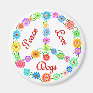 Peace Love Dogs Magnet