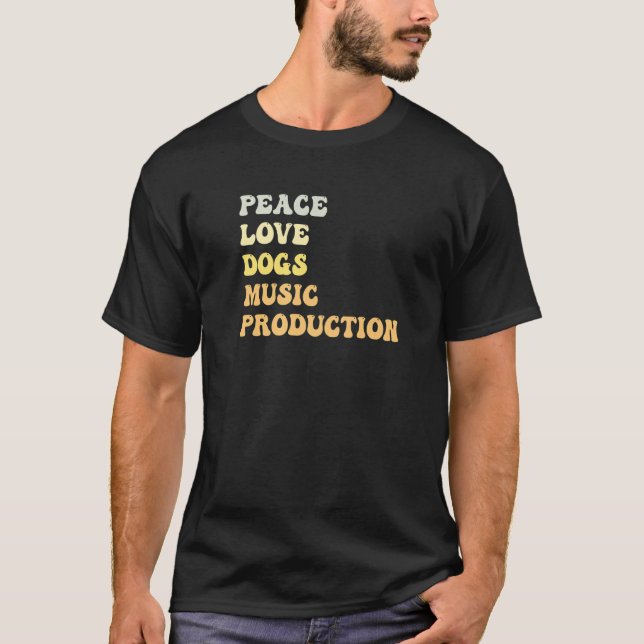 Peace Love Dogs Music Production  Retro T-Shirt (Front)