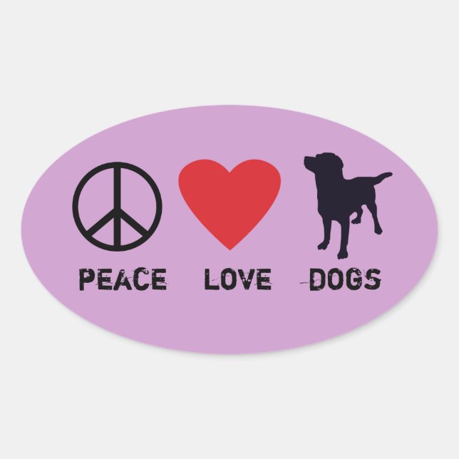 Peace Love Dogs Oval Sticker (Front)