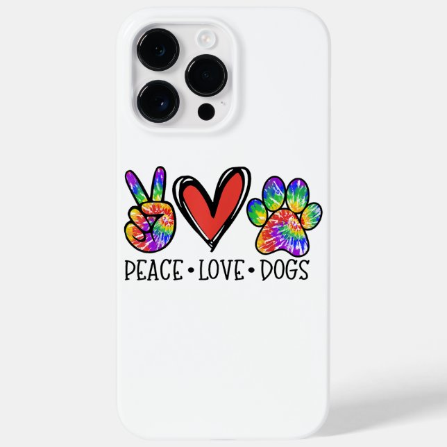Peace Love Dogs Paws Tie Dye Rainbow Animal Rescue Case-Mate iPhone Case (Back)