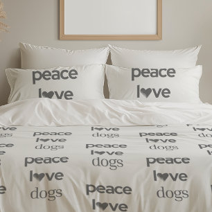 Peace Love Dogs Rescue Dog Mom Modern Home Decor Pillowcase