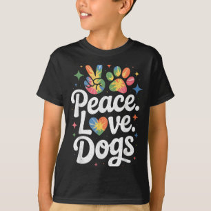 Peace Love Dogs Tie Dye Dog Lover Rescue Puppy  T-Shirt