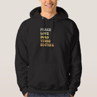 Peace Love Dogs Video Editing Retro Hoodie