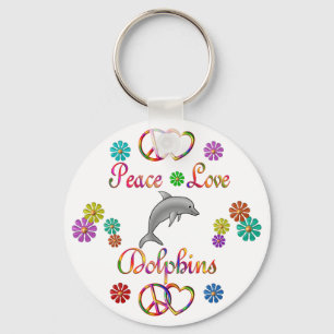 Peace Love Dolphins Keychain