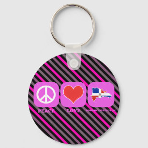 Peace Love Dominican Republic Keychain