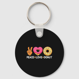 Peace Love Donut - Doughnut Lover's For Men Women  Keychain