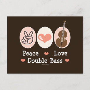 Peace Love Double Bass Postcard