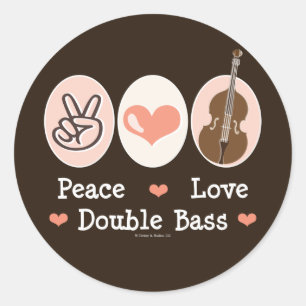 Peace Love Double Bass Stickers