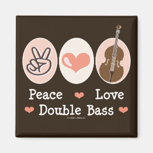 Peace Love Double Basse Magnet