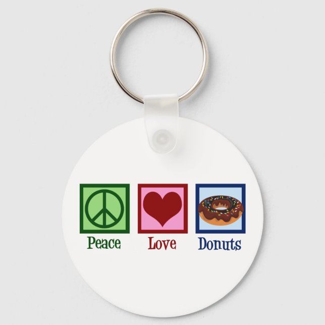 Peace Love Doughnuts Keychain (Front)