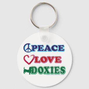 Peace-Love-Doxies- Dachsund Keychain