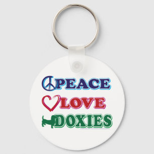 Peace-Love-Doxies- Dachsund Keychain