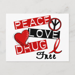 Peace Love Drug Free Postcard