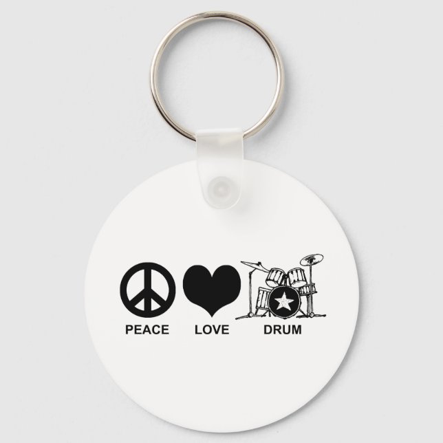 Peace Love Drum Keychain (Front)