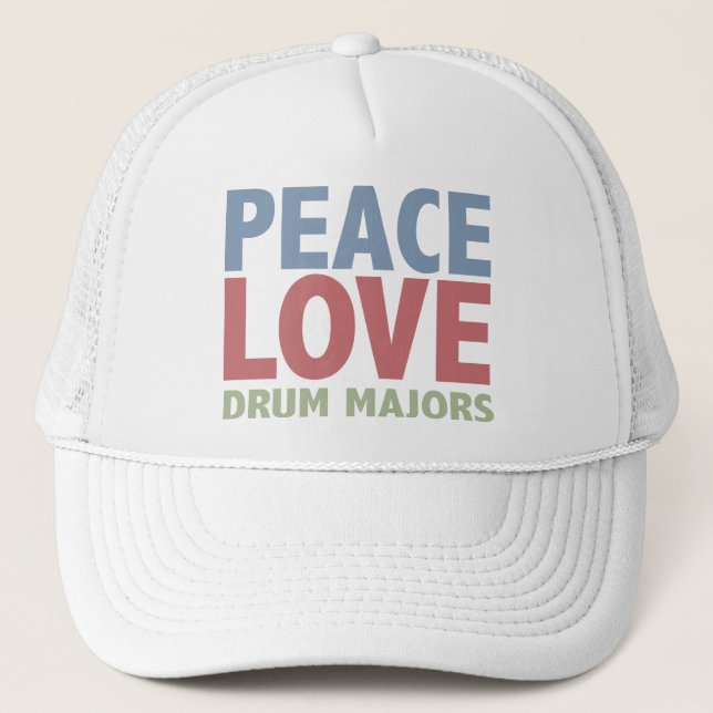 Peace Love Drum Majors Trucker Hat (Front)