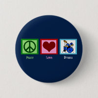 Peace Love Drums Cool Blue Drummer