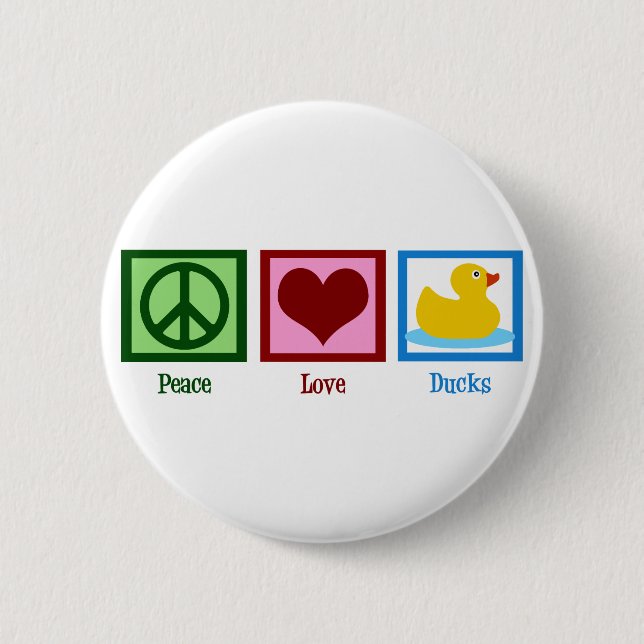 Peace Love Ducks 2 Inch Round Button (Front)