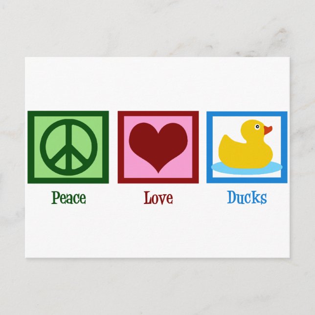 Peace Love Ducks Postcard (Front)