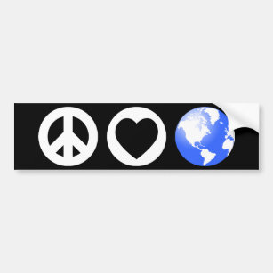 Peace Love Earth Bumper Sticker