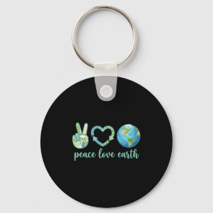 Peace love earth eco friendly nature earth day keychain