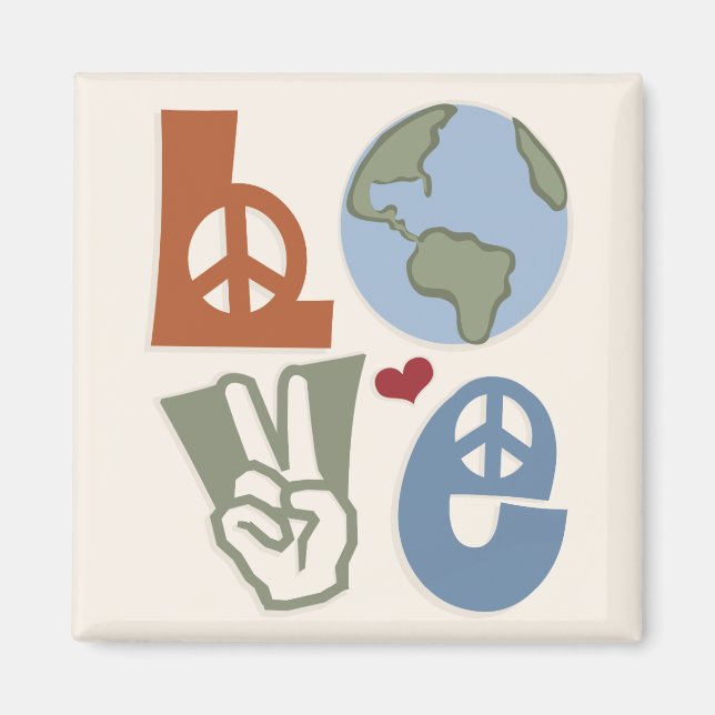 Peace Love Earth Magnet (Devant)