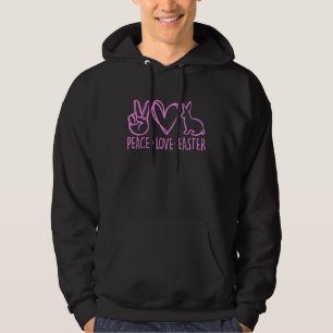 Peace Love Easter Cute Bunny Eggs Happy Easter Day Hoodie