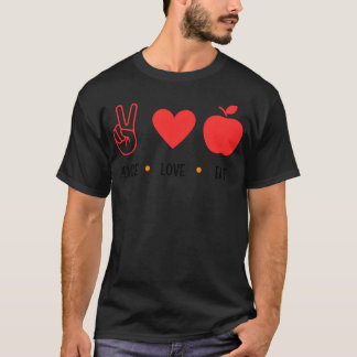 peace Love Eat Quotes Deisgn family T-Shirt
