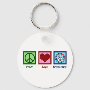 Peace Love Economics Keychain