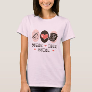 Peace Love Écrire une machine à écrire T-shirt bio