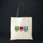 Peace Love Editing Tote Bag<br><div class="desc">Peace Love Editing gift. A cute editor Christmas present for a proofreader or editor in chief featuring a person's hand making revisions next to a peace sign and a heart.</div>