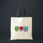 Peace Love Editing Tote Bag<br><div class="desc">Peace Love Editing gift. A cute editor Christmas present for a proofreader or editor in chief featuring a person's hand making revisions next to a peace sign and a heart.</div>