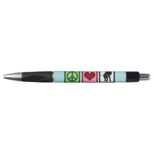 Peace Love Elephants - Cute Blue Elephant Pen
