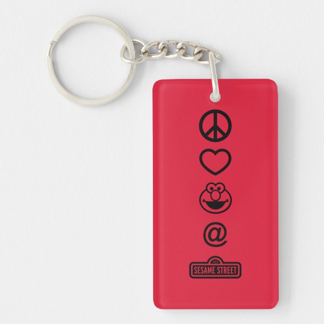 Peace Love Elmo Keychain (Front)