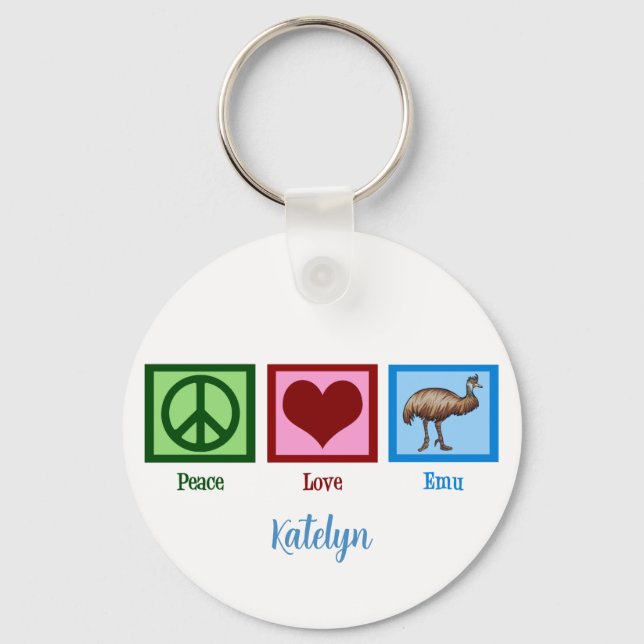 Peace Love Emu Keychain (Front)