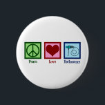 Peace Love Endoscopy 2 Inch Round Button<br><div class="desc">Peace Love Endoscopy. A cute gift featuring a peace sign,  heart,  and endoscope used in medical procedures to scope a patient.</div>