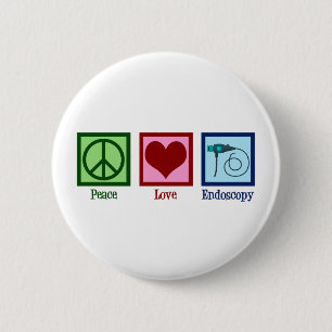 Peace Love Endoscopy 2 Inch Round Button