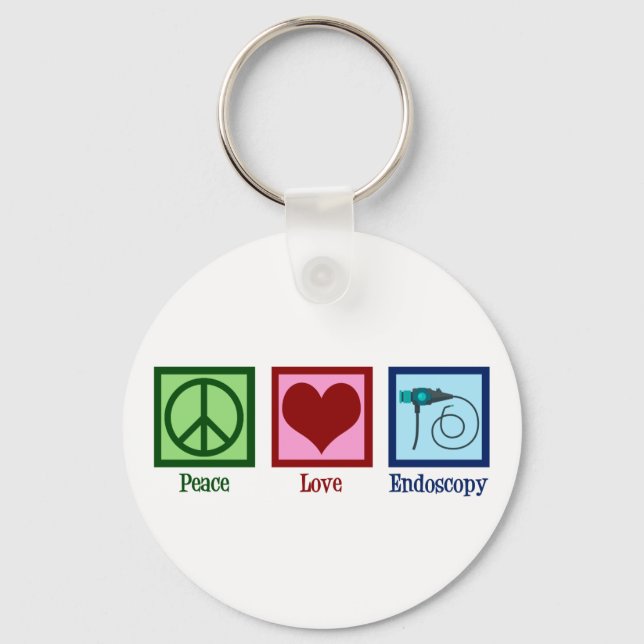 Peace Love Endoscopy Keychain (Front)