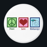 Peace Love Endoscopy Magnet<br><div class="desc">Peace Love Endoscopy. A cute gift featuring a peace sign, heart, and endoscope used in medical procedures to scope a patient.</div>